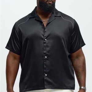 Fashion Nova Men’s Contrast Binding Button Up NWT